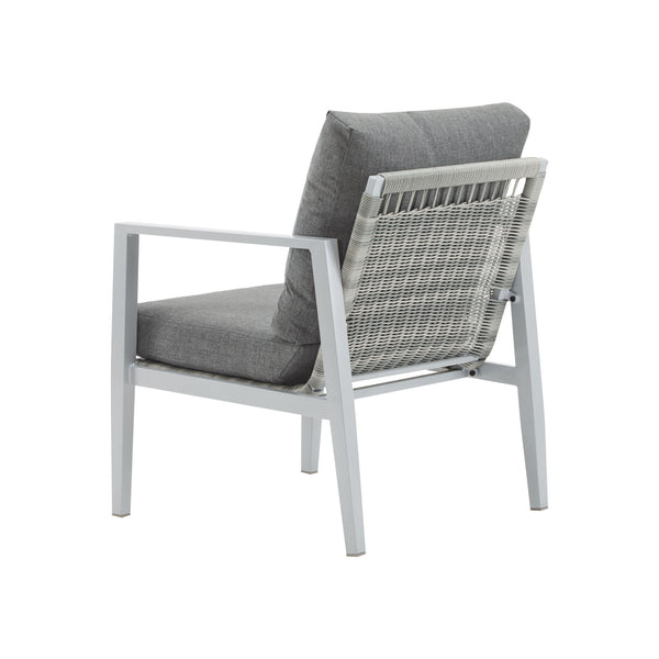 Modern Lounge Chair With Rope Accents And Cushions
