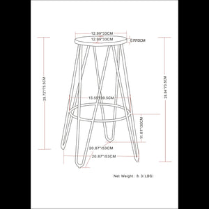 Simeon - Multifunctional Metal Stool With Wood Seat