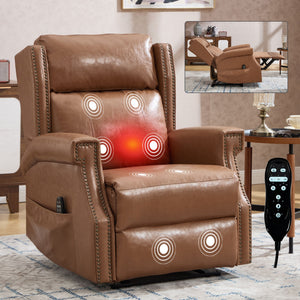 Manual Recliner Chair With Heavy Duty Motion Mechanism, 8 Vibrating Nodes And 3 Massage Modes For Living Room