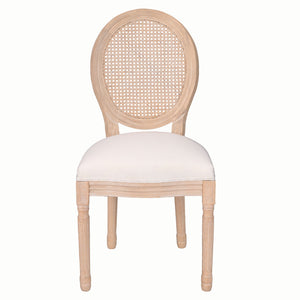 Dining Chairs, Upholstered With Round Back (Set of 2) - Beige