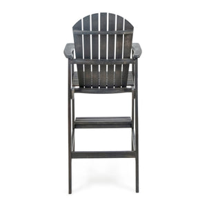 Outdoor Acacia Wood Adirondack Barstools (Set of 2)