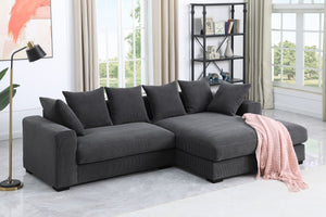 Naomi - 3 Piece Upholstered Sectional - Dark Gray