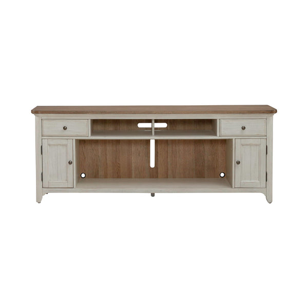 Fireplace TV Consoles - 79" Fireplace TV Console - Medium Brown