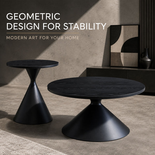 2 Piece Coffee Round Table Set