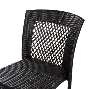 7 Piece Outdoor Dining Set With Table And 6 Chairs - Brown Multi