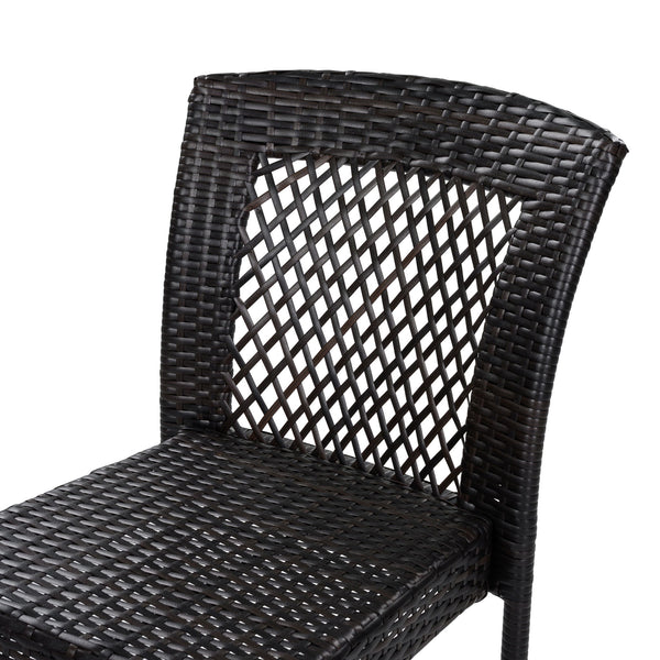 7 Piece Outdoor Dining Set With Table And 6 Chairs - Brown Multi