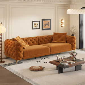 3 In 1 Convertible Sleeper, Deep Seat Pull Out Sofa Bed, Button Tufted