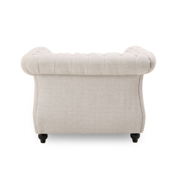 Nexuson - Upholstered Chesterfield Chair With Deep Tufted And Nailhead Trim