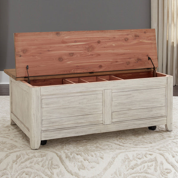 Farmhouse Reimagined - 3 Piece Table Set - Antique White / Chestnut Tops