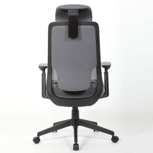 High Back Breathable Ergonomic Office Chair With Adjustable Headrest & 5D Armrest, Height Adjustable Swivel - Antique Gray