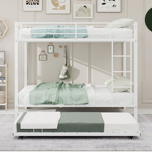 Bunk Bed For Kids, Convertible Frame With Ladders & Guardrail