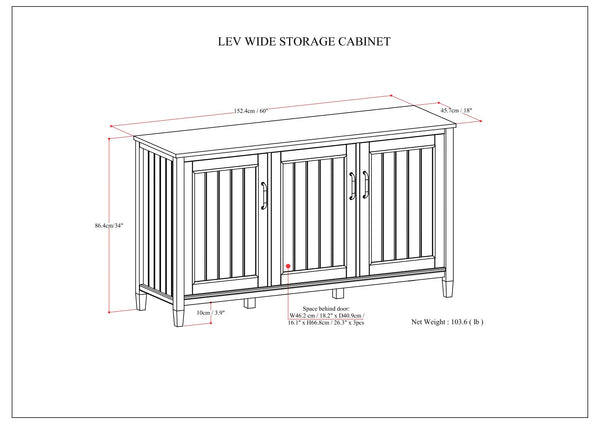 Lev - Wide Storage Cabinet - Smoky Brown
