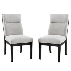 2 Tone Chairs With Tapered Legs (Set of 2) - Beige / Black / Black