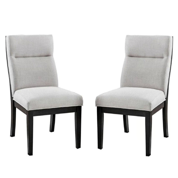 2 Tone Chairs With Tapered Legs (Set of 2) - Beige / Black / Black