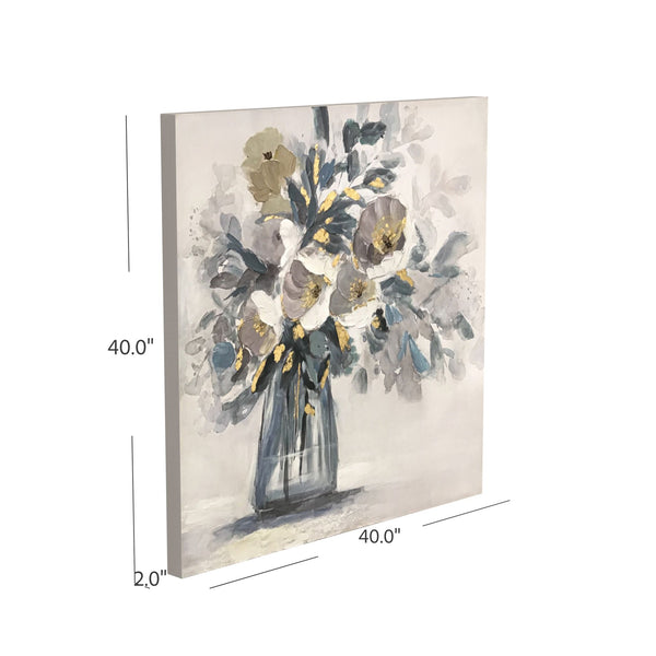 Chloe Canvas Art - Beige / Light Blue
