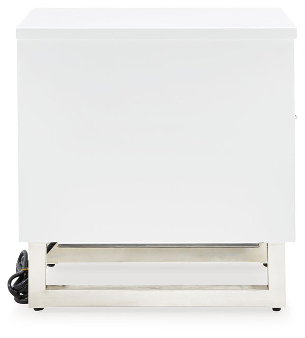 Gardoni - Chair Side End Table - White / Black