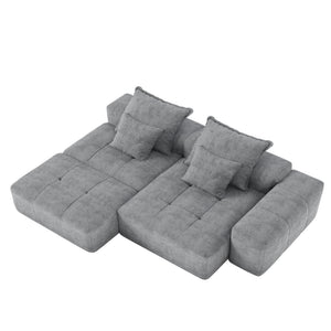 Modern Oversized, Modular Sectional Sofa With Pillows