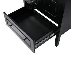 Retro Bathroom Vanity With Sink, Soft Closing Cabinet & Drawers