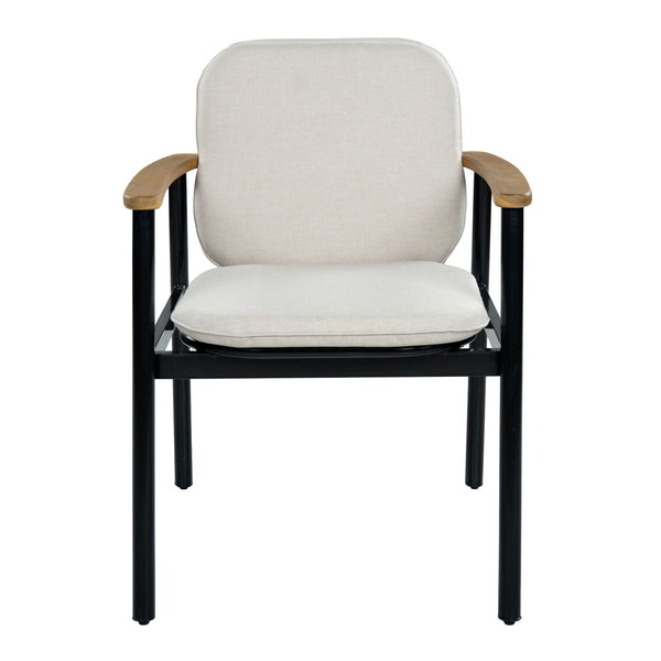 Outdoor Dining Chair - Beige / Black / Teak