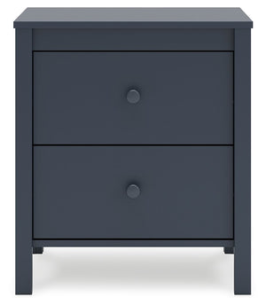 Simmenfort - Two Drawer Night Stand - Navy Blue