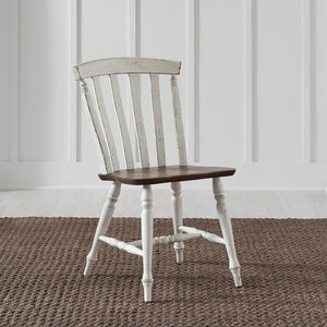Al Fresco - Slat Back Side Chair - Graphite & Whitestone