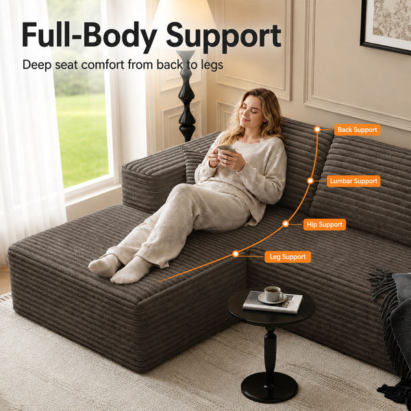 Modern L-Shaped Sectional Sofa With Left Facing Chaise