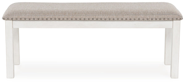 Robbinsdale - Large Upholstered Dining Room Bench - Antique White