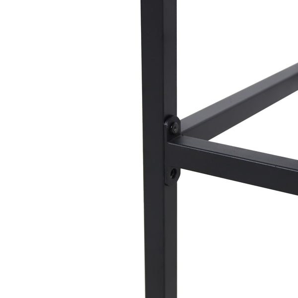 Outdoor Bar Stool With Slat Design And Metal Frame (Set of 2)