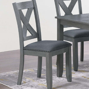 7 Piece Dining Room Furniture, Table And 6 Chairs Set - Gray