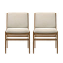 Contemporary Dining Chair Set Upholstered Fabric With Rubberwood Frame