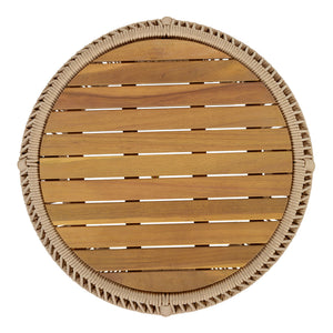 Round Side Table With Rope Frame