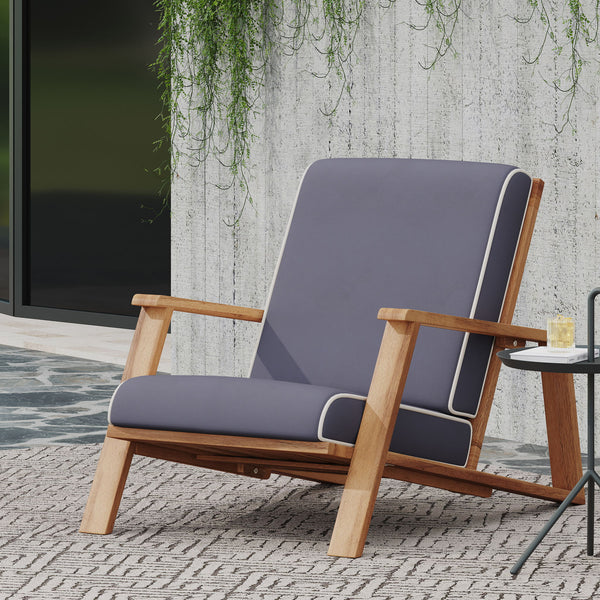 Outdoor Club Chair, Patio Lounge Chair With Removable Cushion