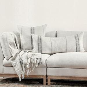 Ria - 36" x 16" Pillow - Natural / Black