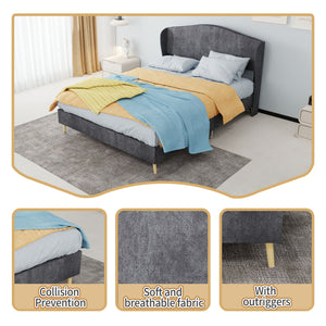 Upholstered Bed, Tufted Headboard, Comfortable Sleep