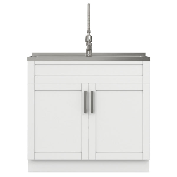 Hennessy - Deluxe Laundry Cabinet With Faucet And Stainless Steel Sink