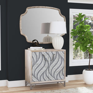 Leia - Bar Cabinet - White Mango / Ivory Bone / Gray