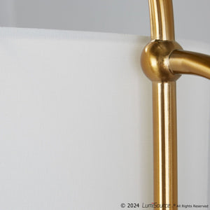 Leslie - Glam / Art Deco Floor Lamp - Gold / White