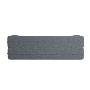Modern Floor Sofa, With 2 Pillows, Convertible Teddy Fabric Foam Filled Bed