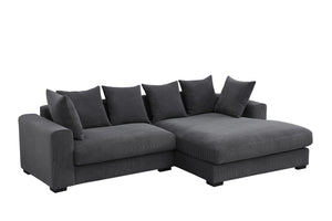 Naomi - 3 Piece Upholstered Sectional - Dark Gray