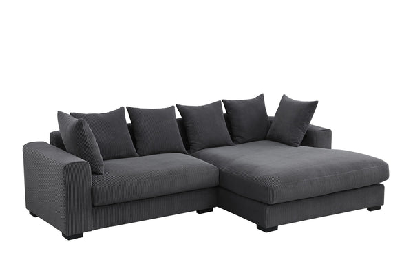 Naomi - 3 Piece Upholstered Sectional - Dark Gray
