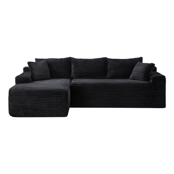 Cloud Modular Sectional Sofa Couch With L-Shape Chaise, Upholstered Couches For Living Room - Black