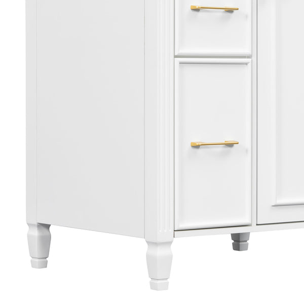 Freestanding Bathroom Vanity With Sink, Soft Close Door, Tip Out Drawer