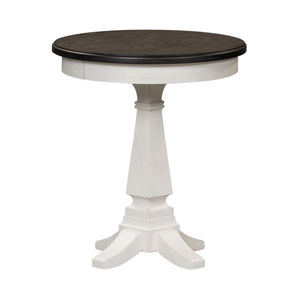 Allyson Park - Chair Side Table - Wirebrushed White / Charcoal