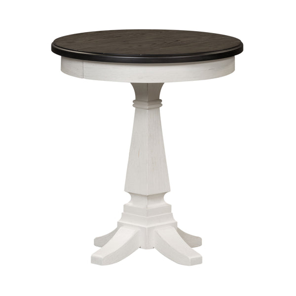 Allyson Park - Chair Side Table - Wirebrushed White / Charcoal