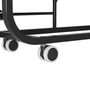 Twin Folding Bed With Adjustable Headboard & Memory Foam, Space Saving Rollaway Guest For Tall People, Portable On Wheels, Easy Assembly - Black