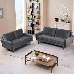 Kent - 2 Piece Sofa & Loveseat Set For Living Room - Gray