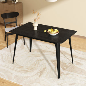 5 Piece Dining Set With 1 Table And 4 Upholstered Chairs - Black / Light Gray