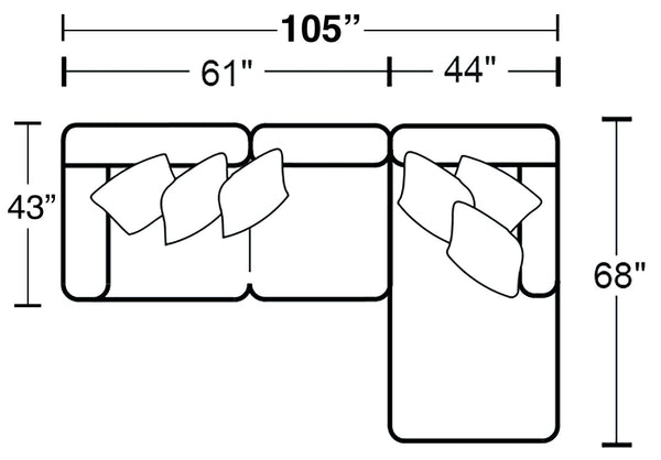 Glacier - Sectional With Included Accent Pillows