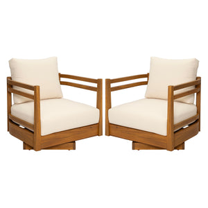 Outdoor Smooth Swivel Chair With Cushions