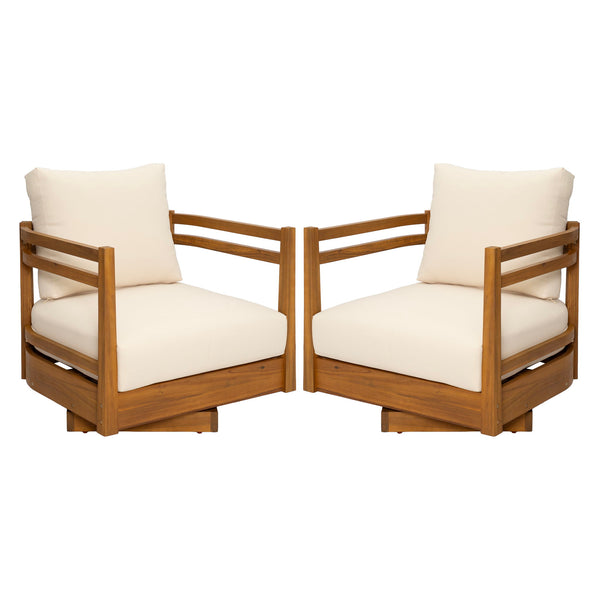 Outdoor Smooth Swivel Chair With Cushions